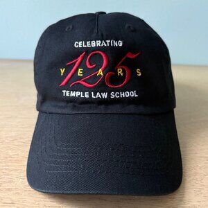 TEMPLE UNIVERSITY LAW SCHOOL 125TH ANNIVERSARY STRAPBACK HAT BLACK 100% COTTON